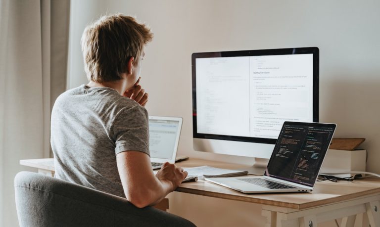 Developer working on project