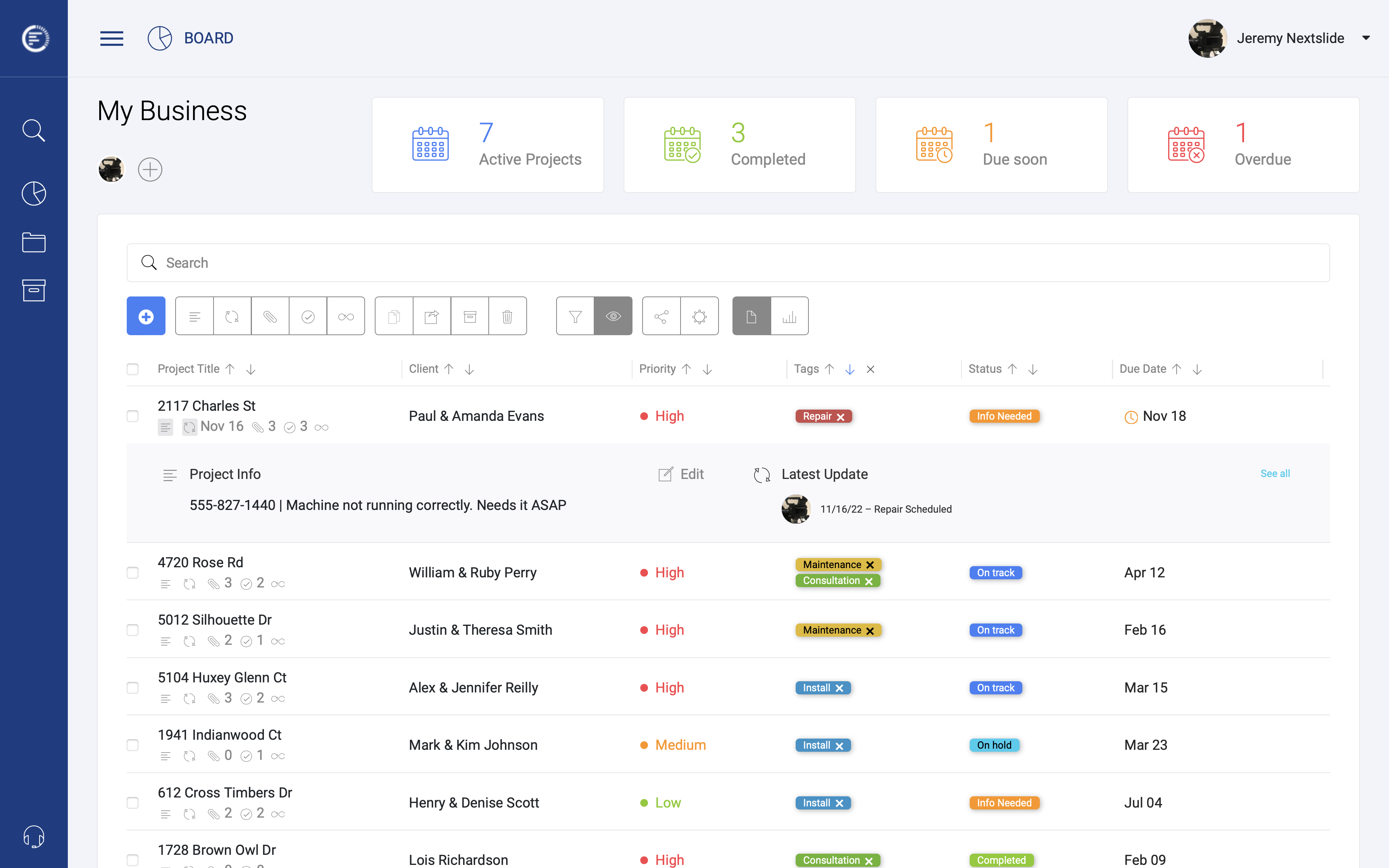 Image of unmanage list view